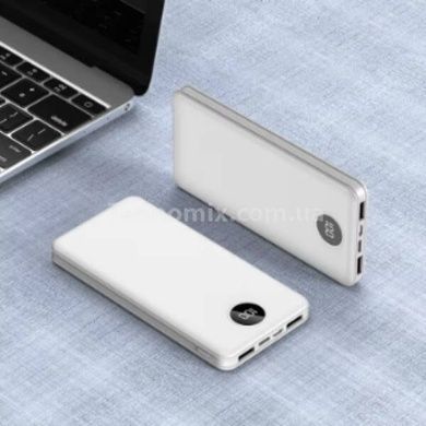 Power Bank 20 000mA 2 роз'єми USB, мікро USB, TYPE-C Білий