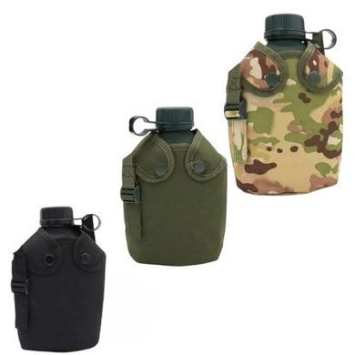 Фляга пластикова з чохлом у забарвленні камуфляжу MILITARY STYLE 1L Зелений