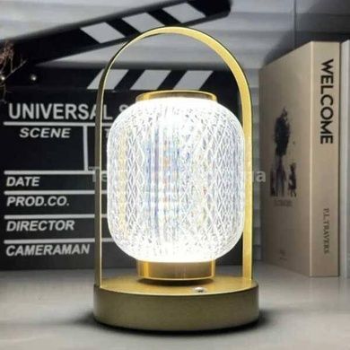 Ночник настольный металлический на батарейках LED D24 Gold