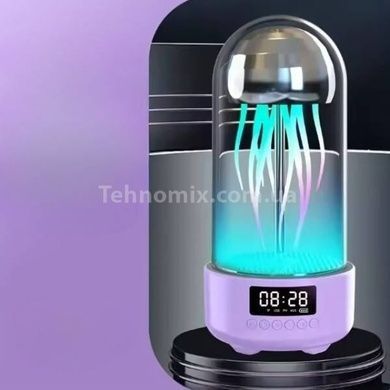 Колонка с подсветкой и часами Медуза bluetooth 240x110 мм Фиолетовая