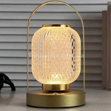 Ночник настольный металлический на батарейках LED D24 Gold