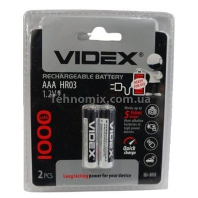 Набор аккумуляторных батареек 2шт Videx HR03/AAA 1100mAh