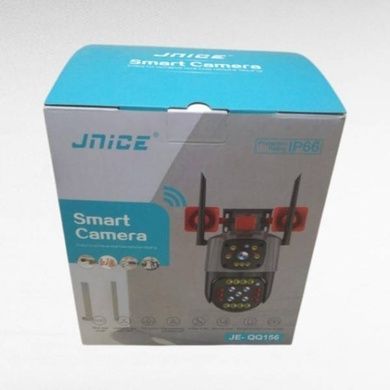Камера відеоспостереження вулична з сиреною на 2 об'єктиви IP WiFi JNice 12mp JE-QQ156 Чорна