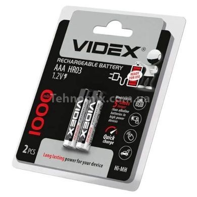Набор аккумуляторных батареек 2шт Videx HR03/AAA 1100mAh