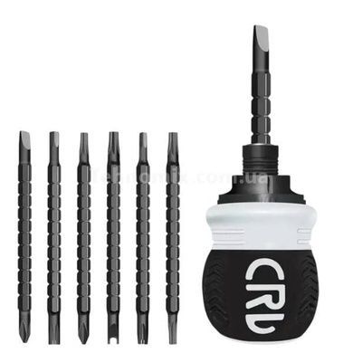 Отвертка храповая телескопическая со сменными насадками TOOLS 13 Черная с серым