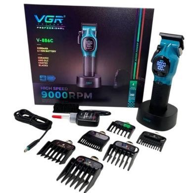 Машинка для стрижки VGR V-880C Чорна з бірюзовим