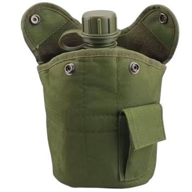 Фляга пластикова з чохлом у забарвленні камуфляжу MILITARY STYLE 1L Зелений