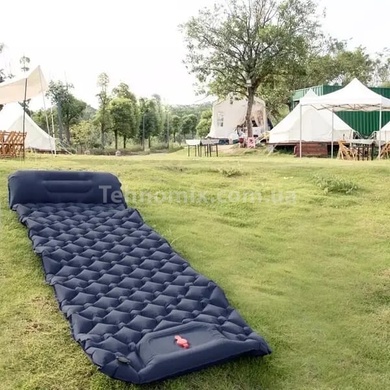 Туристический надувной матрас с подушками Outdoor Sleeping со встроенным насосом Черный