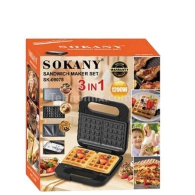 Мультимейкер 3в1 с антипригарным покрытием 1200Вт Sokany SK-08078-3