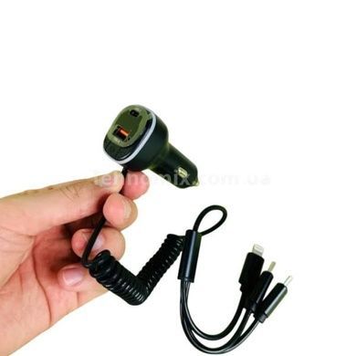 Fm модулятор + автомобильное зарядное устройство с кабелем XO BCC07 Smart Bluetooth MP3 Car Charger + One Drag Three Data Cable