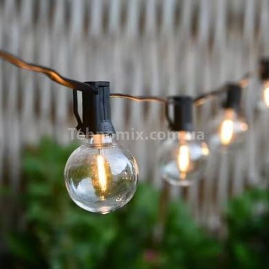 Гірлянда в ретро стилі вулична із сонячною панеллю 7.6м/25 LED НА-90 Чорна