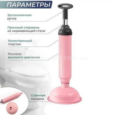 Вантуз для прочистки унитаза и раковины Розовый