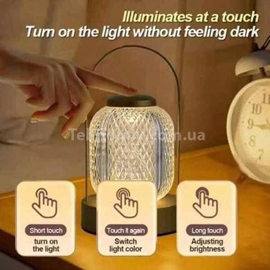 Ночник настольный металлический на батарейках LED D24 Gold