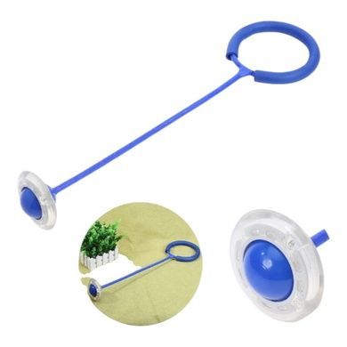 Скакалка на одну ногу со светящимся роликом (нейроскакалка) Sunroz с LED Синий