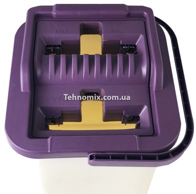 Комплект для прибирання сміття і швабра з віджиманням EasyMop 10л Бежево-фіолетовий