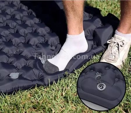 Туристичний надувний матрац з подушками Outdoor Sleeping із вбудованим насосом Чорний
