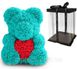 Ведмедик з серцем з 3D троянд Teddy Rose 40 см Бірюзовий + подарункова упаковка