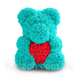 Мишка с сердцем из 3D роз Teddy Rose 40 см Бирюзовый + подарочная упаковка