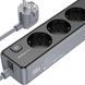 Подовжувач мережевий BOROFONE BAC8 Power 3-position socket (1C3A) (EU/GER) 3м Чорний