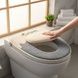 Чехол-сидение на унитаз с вышивкой двухцветный Fashion Toilet Cushion AND 02 Р Серый с бежевым