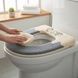 Чехол-сидение на унитаз с вышивкой двухцветный Fashion Toilet Cushion AND 02 Р Серый с бежевым