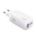 Зарядное устройство блок питания Usams US-CC110 T33 65W 3 Ports GaN Mini Fast Charger Белое