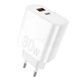 Зарядное устройство WUW-C208 30W PD USB-C + USB QC3.0 18W white