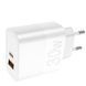 Зарядное устройство WUW-C208 30W PD USB-C + USB QC3.0 18W white