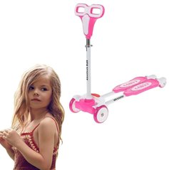 Детский четырехколесный самокат лягушка New Scooter Розовый