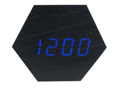 Настольные часы VST-876-5 черные с синей подсветкой