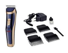 Акумуляторна машинка для стрижки волосся Geemy Gm 6005 Синьо-Бежева
