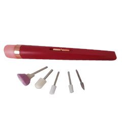 Домашній портативний фрезер ручка для манікюру та педикюру з набором фрез Flawless Salon Nails Червоний