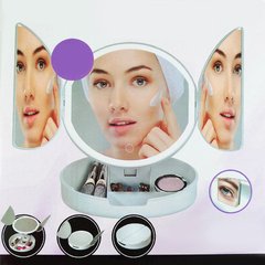 Складное зеркало для макияжа с подсветкой TRI-FOLD LIGHTED