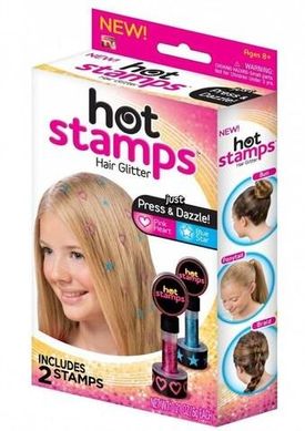 Фигурные тату-печатки для волос - Hot Stamps Hair Glitter
