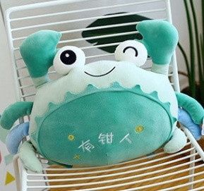 Игрушка подушка с пледом внутри 3 в 1 Крабик Зеленый