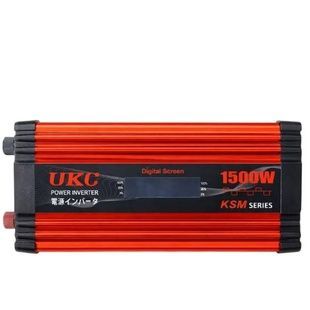 Перетворювач напруги 1500W 12V AC/DC UKC KSM-1500W Чорний з червоним