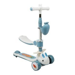 Самокат дитячий триколісний з сидінням, колеса PU 125х40мм Skyper T-9892/40 Блакитний