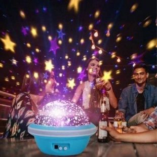 Нічник проектор зоряне небо обертається UFO Star Master Dream Блакитний