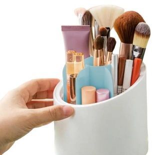 Органайзер, що обертається для зберігання косметики Makeup brush storage Блакитний