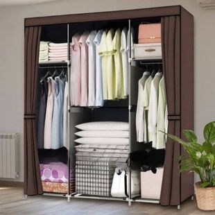 Универсальный тканевый шкаф для хранения вещей HCX wardroвe CL-128 Коричневый