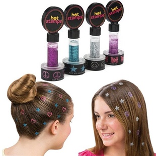 Фігурні тату-печатки для волосся - Hot Stamps Hair Glitter