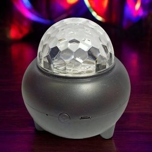 Ночник стовпчик USB Bluetooth з дискошаром 110 мм x 94 мм Чорний