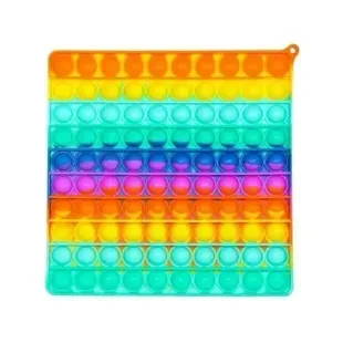 Push Pop It Bubble Fidget XXL игрушка с пузырьками антистресс Квадрат Радуга