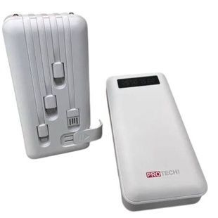 Power bank з функцією швидкого заряджання + кабель Type c/iphone/Micro/ 10000 МАч PROTECH Білий