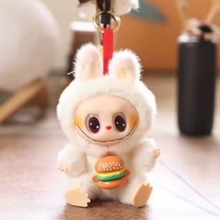 Игрушка-брелок Лабубу Labubu Белый с бургером