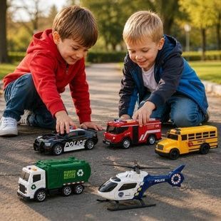 Набор спецтехники City service со звуками и подсветкой