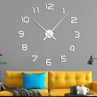 Настінний годинник 3D DIY Clock NEW (з цифрами) Silver