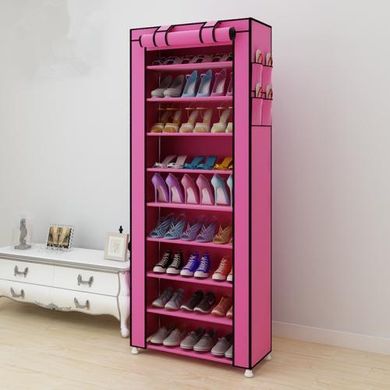 Складна тканинна шафа для взуття на 9 полиць T-1099 Рожева