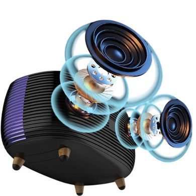 Колонка Bluetooth з годинником та бездротовою зарядкою NSP-2312 Чорна
