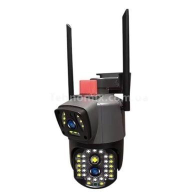 Камера відеоспостереження 2 об'єктиви 4MP+4MP з віддаленим доступом V380 V10 Wi-Fi Чорна